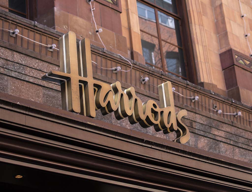 Imatge del logo de Harrods, Londres